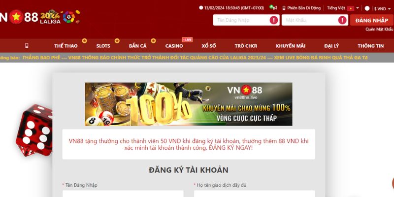 Thắc mắc xoay quanh việc đăng nhập VN88